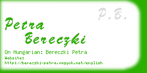 petra bereczki business card